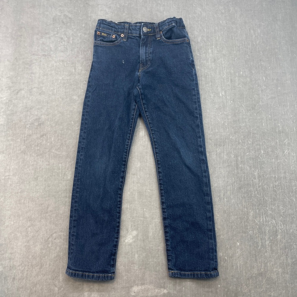Polo Ralph Lauren Boys M 10-12 Dark Blue Jeans‎ Straight Leg Adjustable Waist